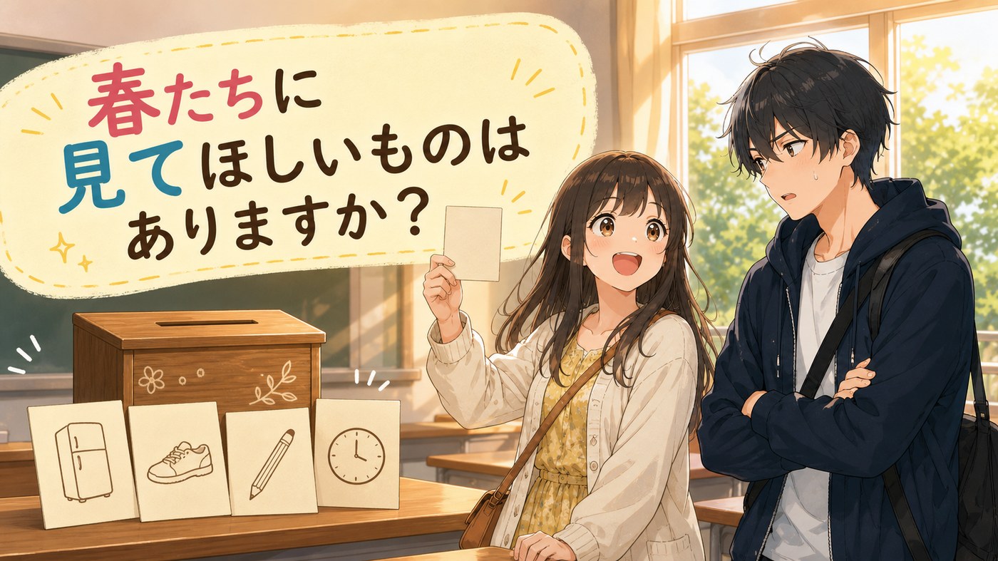 春たちに見てほしいものはありますか？　春と悠が放課後の教室で読者からのお題を待つ