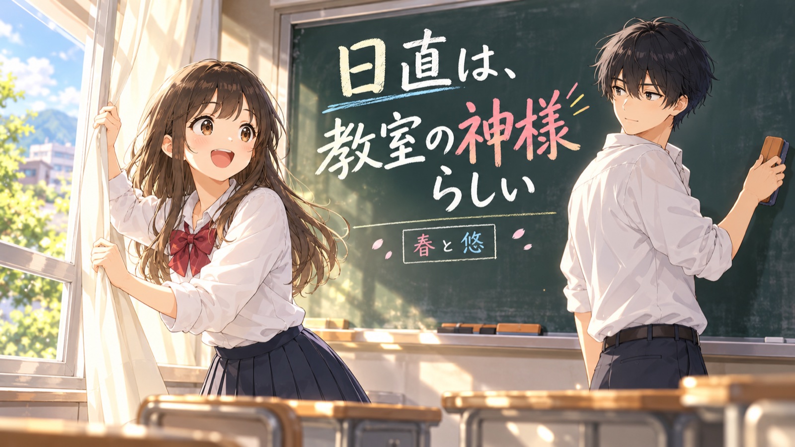 春と悠｜日直は、教室の神様らしいの表紙