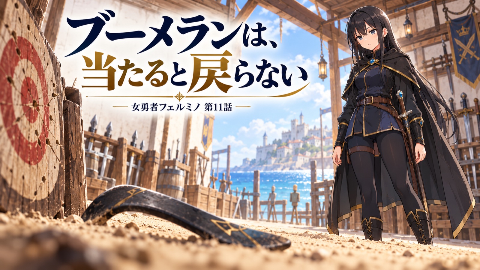 女勇者フェルミノ第11話の表紙。【女勇者フェルミノ 第11話】ブーメランは、当たると戻らない