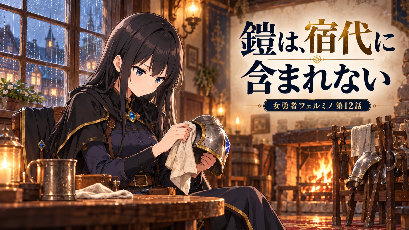 女勇者フェルミノ第12話の表紙。【女勇者フェルミノ 第12話】鎧は、宿代に含まれない