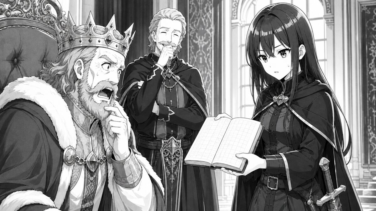 旅立ちを前に費用を説明する女勇者フェルミノ