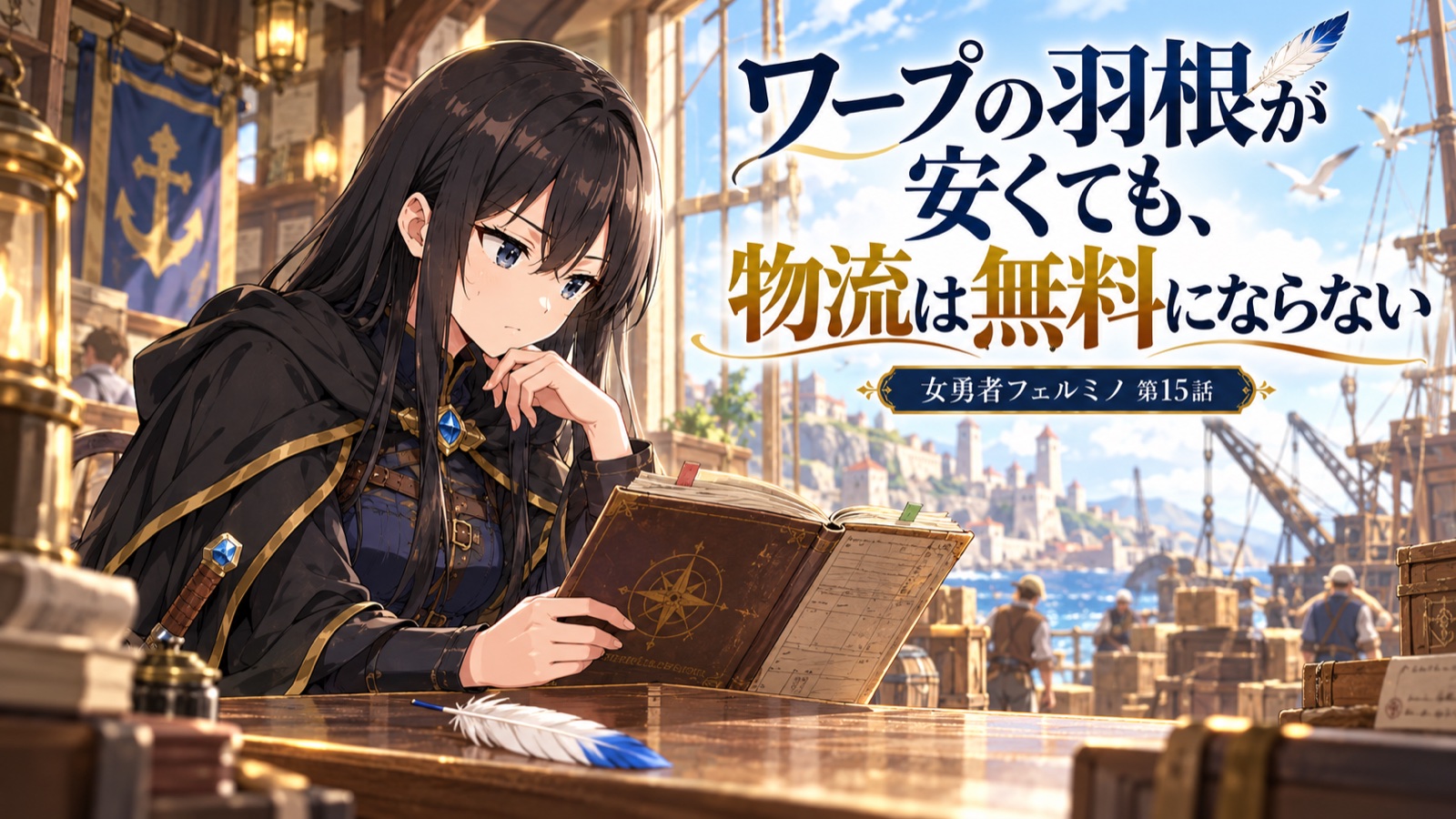 女勇者フェルミノ第15話の表紙。【女勇者フェルミノ 第15話】ワープの羽根が安くても、物流は無料にならない