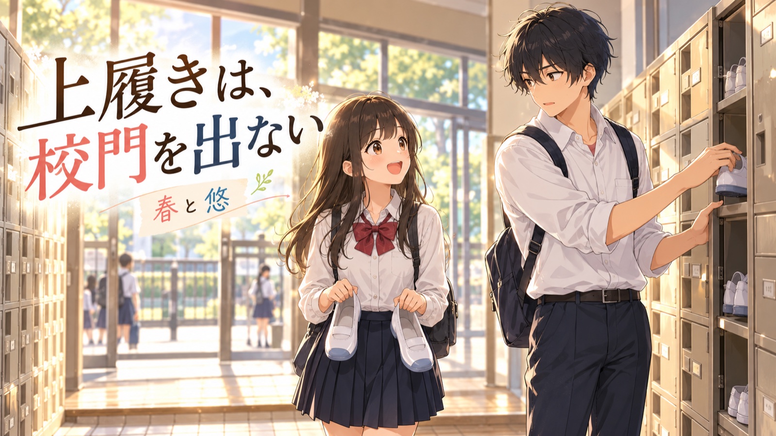 上履きは、校門を出ないの場面を描いた春と悠の表紙